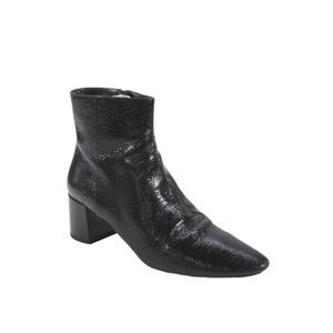 Saint Laurent Womens Patent Leather Zip Up Ankle Boots Black Size 37 7